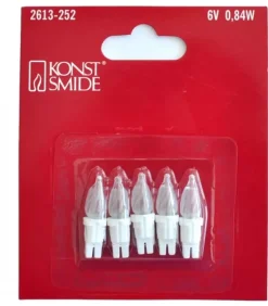 Konstsmide, guirlandes lumineuses de Noël Ampoules Guirlandes De Rechange|5 Ampoules De Rechange Givrees 6 V, 0,84W Pour Guirlande De Noël