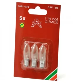 Konstsmide, guirlandes lumineuses de Noël Ampoules Guirlandes De Rechange|3 Ampoules De Rechange 55V, 3W Pour Chandelier Electrique 5 Lampes