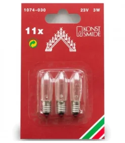 Konstsmide, guirlandes lumineuses de Noël Ampoules Guirlandes De Rechange|3 Ampoules De Rechange 23V, 3W Pour Chandelier Electrique 11 Lampes