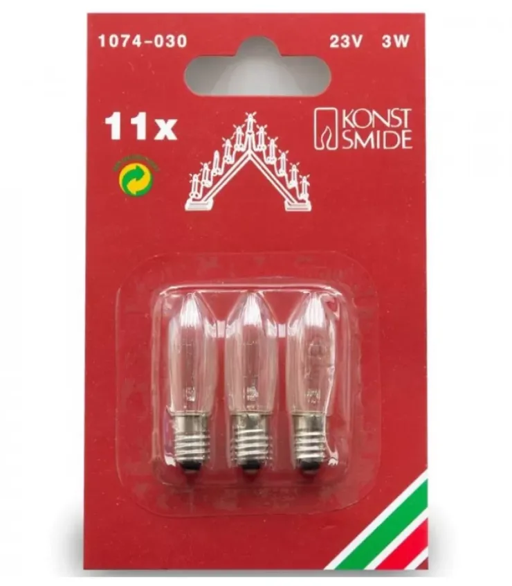 Konstsmide, guirlandes lumineuses de Noël Ampoules Guirlandes De Rechange|3 Ampoules De Rechange 23V, 3W Pour Chandelier Electrique 11 Lampes