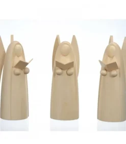 Schalling, crèche moderne Personnages De Crèche De Noël|3 Anges En Bois Pour Crèche De Noël, 12 Cm