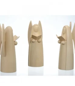 Schalling, crèche moderne Personnages De Crèche De Noël|3 Anges En Bois Pour Crèche De Noël, 12 Cm