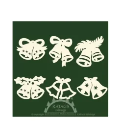 Ratags, décos de Noël lumineuses en bois Décorations En Bois Pour Sapin De Noël|6 Clochettes Pour Décorer Le Sapin De Noël - Set N° 14