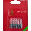 Konstsmide, guirlandes lumineuses de Noël Ampoules Guirlandes De Rechange|Ampoules De Rechange 2,5V - 0,25 W Pour Guirlande De Noël, Douille Verte