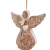 Waldfabrik, photophore en bois et étoile sapin de Noël Anges De Noël Pour Sapin|Ange De Noël A Suspendre Avec Un Coeur, 6,5 Cm