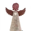 Waldfabrik, photophore en bois et étoile sapin de Noël Anges De Noël En Bois|Ange En Bois Avec Coeur Et Ailes Metal, 15,5 Cm