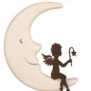 Waldfabrik, photophore en bois et étoile sapin de Noël Anges De Noël Pour Sapin|Ange Metal Assis Sur Une Lune, 12 Cm