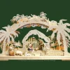 Ratags, décos de Noël lumineuses en bois Crèche De Noël Lumineuse|Arche Lumineuse Electrique Led, Personnages Crèche De Noël En Bois Cisele Peint