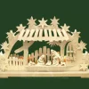 Ratags, décos de Noël lumineuses en bois Crèche De Noël Lumineuse|Arche Lumineuse Led, Personnages Crèche De Noël En Bois Naturel Cisele