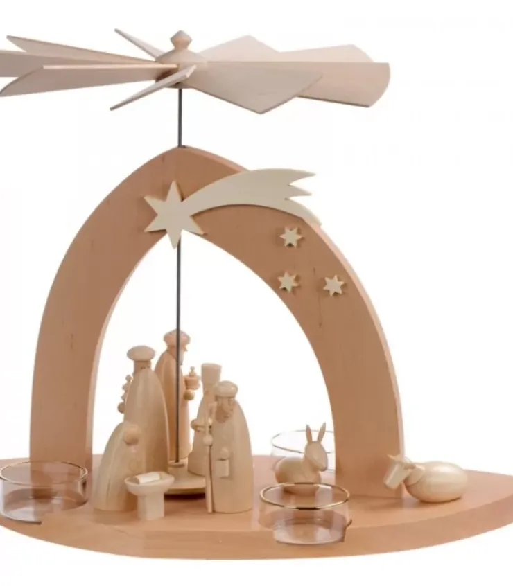 Schalling, crèche moderne Pyramides De Noël Allemandes|Arche Pyramide Moderne De Noël En Bois D'Aulne