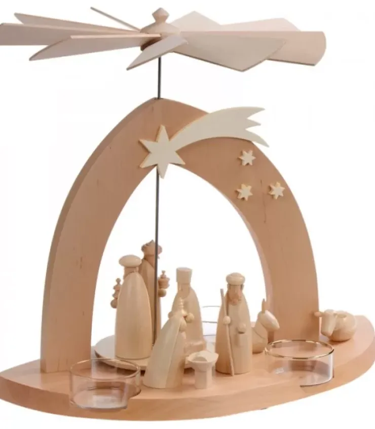 Schalling, crèche moderne Pyramides De Noël Allemandes|Arche Pyramide Moderne De Noël En Bois D'Aulne