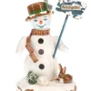 Hubrig, figurines pour enfant Village De Noël Miniature|Bonhomme De Neige "Risque De Glisser" - Village De Noël Miniature