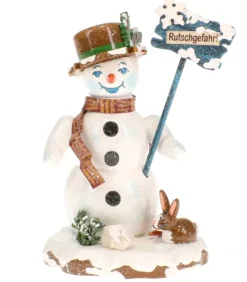 Hubrig, figurines pour enfant Village De Noël Miniature|Bonhomme De Neige "Risque De Glisser" - Village De Noël Miniature