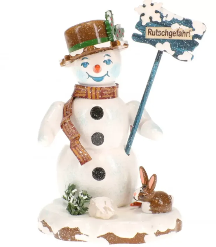 Hubrig, figurines pour enfant Village De Noël Miniature|Bonhomme De Neige "Risque De Glisser" - Village De Noël Miniature