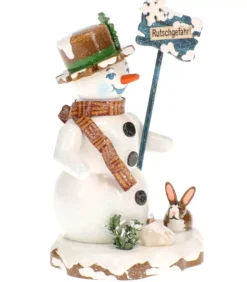 Hubrig, figurines pour enfant Village De Noël Miniature|Bonhomme De Neige "Risque De Glisser" - Village De Noël Miniature