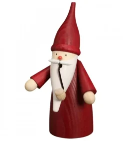 Seiffener Volkskunst Bonhommes Fumeurs D'Encens Allemand|Bonhomme Fumeur Père Noël Manteau Rouge
