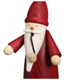 Seiffener Volkskunst Bonhommes Fumeurs D'Encens Allemand|Bonhomme Fumeur Père Noël Manteau Rouge