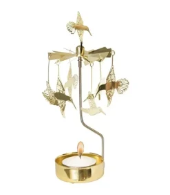 Pluto Produkter, déco de Noël Scandinave Bougeoirs Carrousels Photophore De Noël|Bougeoir Carrousel Colibri En Metal Dore