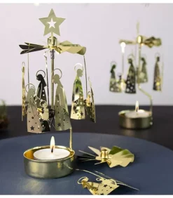 Pluto Produkter, déco de Noël Scandinave Bougeoirs Carrousels Photophore De Noël|Bougeoir Carrousel Crèche Doree Nativite