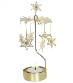 Pluto Produkter, déco de Noël Scandinave Bougeoirs Carrousels Photophore De Noël|Bougeoir Carrousel Etoiles Dorees