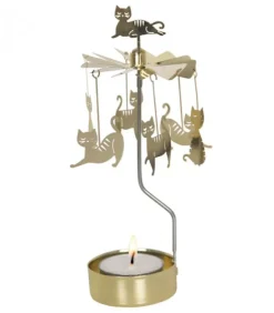 Pluto Produkter, déco de Noël Scandinave Bougeoirs Carrousels Photophore De Noël|Bougeoir Carrousel Famille Chats Dores