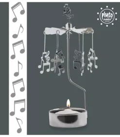 Pluto Produkter, déco de Noël Scandinave Bougeoirs Carrousels Photophore De Noël|Bougeoir Carrousel Notes De Musique