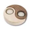 Waldfabrik, photophore en bois et étoile sapin de Noël Bougeoirs En Bois|Bougeoir En Bois A 2 Bougies Yin-Yang