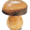 Waldfabrik, photophore en bois et étoile sapin de Noël Bougeoirs En Bois|Bougeoir En Bois, Champignon 12 Cm