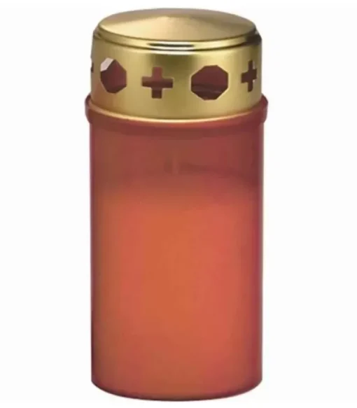 Ewa Kerzen, bougies de Noël et bougies de l'Avent Bougies Funéraires|Bougie Cimetiere Rouge Avec Couvercle Dore, 12 Cm