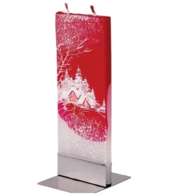 Flatyz, bougie décorative scandinave Bougies Décoratives|Bougie Déco De Noël Motif Village Sous LÀ Neige