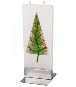 Flatyz, bougie décorative scandinave Bougies Décoratives|Bougie Déco Sapin De Noël Fantasie Et Boules Colorees