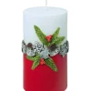 Ewa Kerzen, bougies de Noël et bougies de l'Avent Bougies Décoratives|Bougie Décorative De Noël, Blanc Rouge, 12 Cm