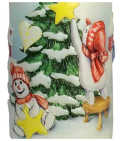Ewa Kerzen, bougies de Noël et bougies de l'Avent Bougies Décoratives|Bougie Décorative De Noël, Motif Vintage Bonhommes De Neige Et Sapin