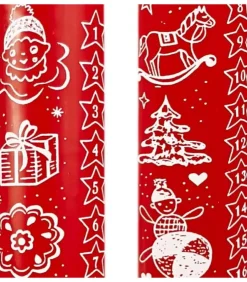 Ewa Kerzen, bougies de Noël et bougies de l'Avent Bougies De L'Avent|Bougie De L'Avent Graduee Rouge, 24 Jours