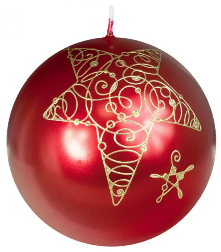 Ewa Kerzen, bougies de Noël et bougies de l'Avent Bougies Décoratives|Bougie De Noël Boule Avec Etoile, 8 Cm