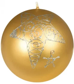 Ewa Kerzen, bougies de Noël et bougies de l'Avent Bougies Décoratives|Bougie De Noël Boule Avec Etoile, 8 Cm