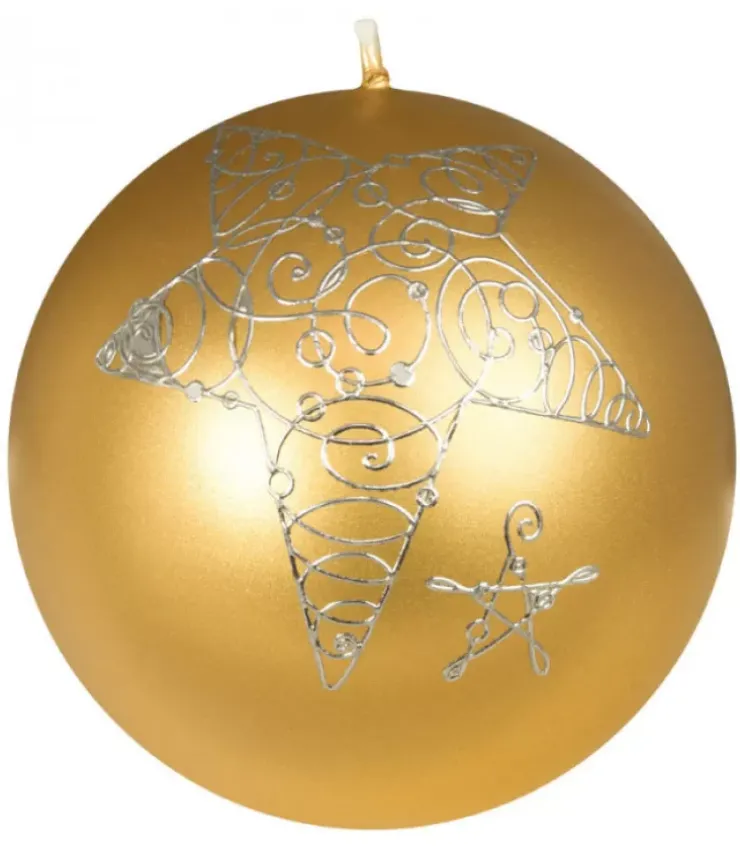 Ewa Kerzen, bougies de Noël et bougies de l'Avent Bougies Décoratives|Bougie De Noël Boule Avec Etoile, 8 Cm