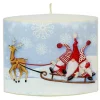 Ewa Kerzen, bougies de Noël et bougies de l'Avent Bougies Décoratives|Bougie De Noël Longue Avec Des Pères Noël Sur Un Traineau