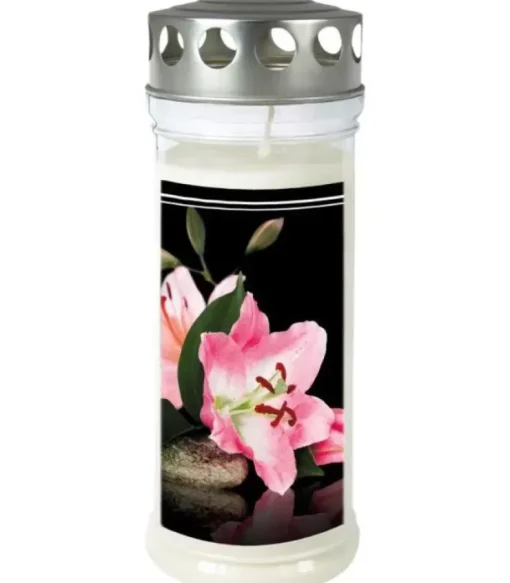 Ewa Kerzen, bougies de Noël et bougies de l'Avent Bougies Funéraires|Bougie Funeraire Fleur De Lys, 21,5 Cm