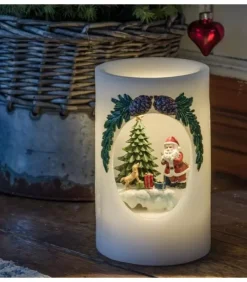 Konstsmide, guirlandes lumineuses de Noël Père Noël Lumineux|Bougie Led Père Noël Avec Petit Chien