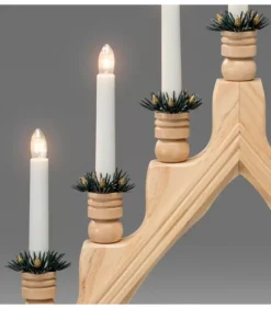 Konstsmide, guirlandes lumineuses de Noël Chandeliers De Noël À 7 Branches|Chandelier 7 Branches Electrique En Bois Naturel