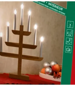 Konstsmide, guirlandes lumineuses de Noël Chandeliers De Noël À 7 Branches|Chandelier 7 Branches En Bois De Chene Huile, 46 Cm