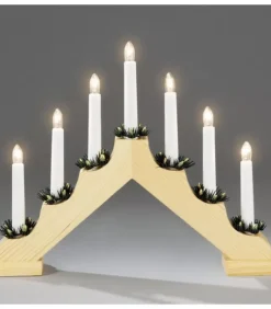 Konstsmide, guirlandes lumineuses de Noël Chandeliers De Noël À 7 Branches|Chandelier De Noël En Bois Naturel