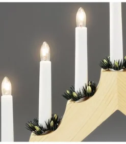Konstsmide, guirlandes lumineuses de Noël Chandeliers De Noël À 7 Branches|Chandelier De Noël En Bois Naturel