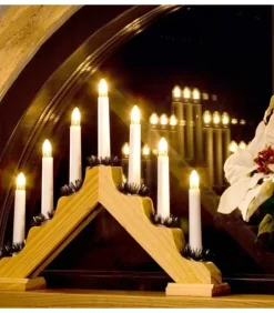 Konstsmide, guirlandes lumineuses de Noël Chandeliers De Noël À 7 Branches|Chandelier De Noël En Bois Naturel