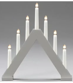 Konstsmide, guirlandes lumineuses de Noël Chandeliers De Noël À 7 Branches|Chandelier En Bois Scandinave, Laque Gris Mat, 7 Ampoules