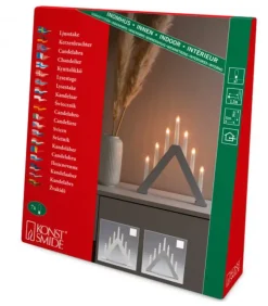 Konstsmide, guirlandes lumineuses de Noël Chandeliers De Noël À 7 Branches|Chandelier En Bois Scandinave, Laque Gris Mat, 7 Ampoules