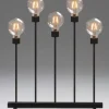 Konstsmide, guirlandes lumineuses de Noël Chandeliers De Noël À 7 Branches|Chandelier Led 5 Ampoules Rondes Ambrees En Metal Noir, 54 Cm