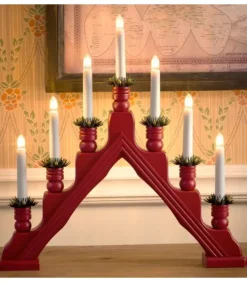 Konstsmide, guirlandes lumineuses de Noël Chandeliers De Noël À 7 Branches|Chandelier Suedois Rouge À 7 Branches