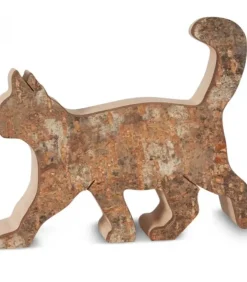 Waldfabrik, photophore en bois et étoile sapin de Noël Animaux En Bois|Chat En Bois Marchant, 9,5 Cm